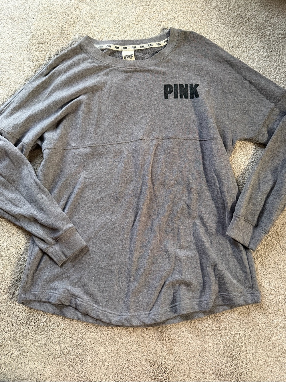 Victoria's Secret PINK Heather Gray Crewneck Pullover Sweater